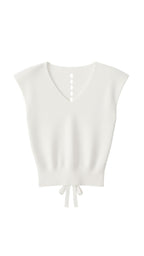 Kim Ribbed V-Neck Top