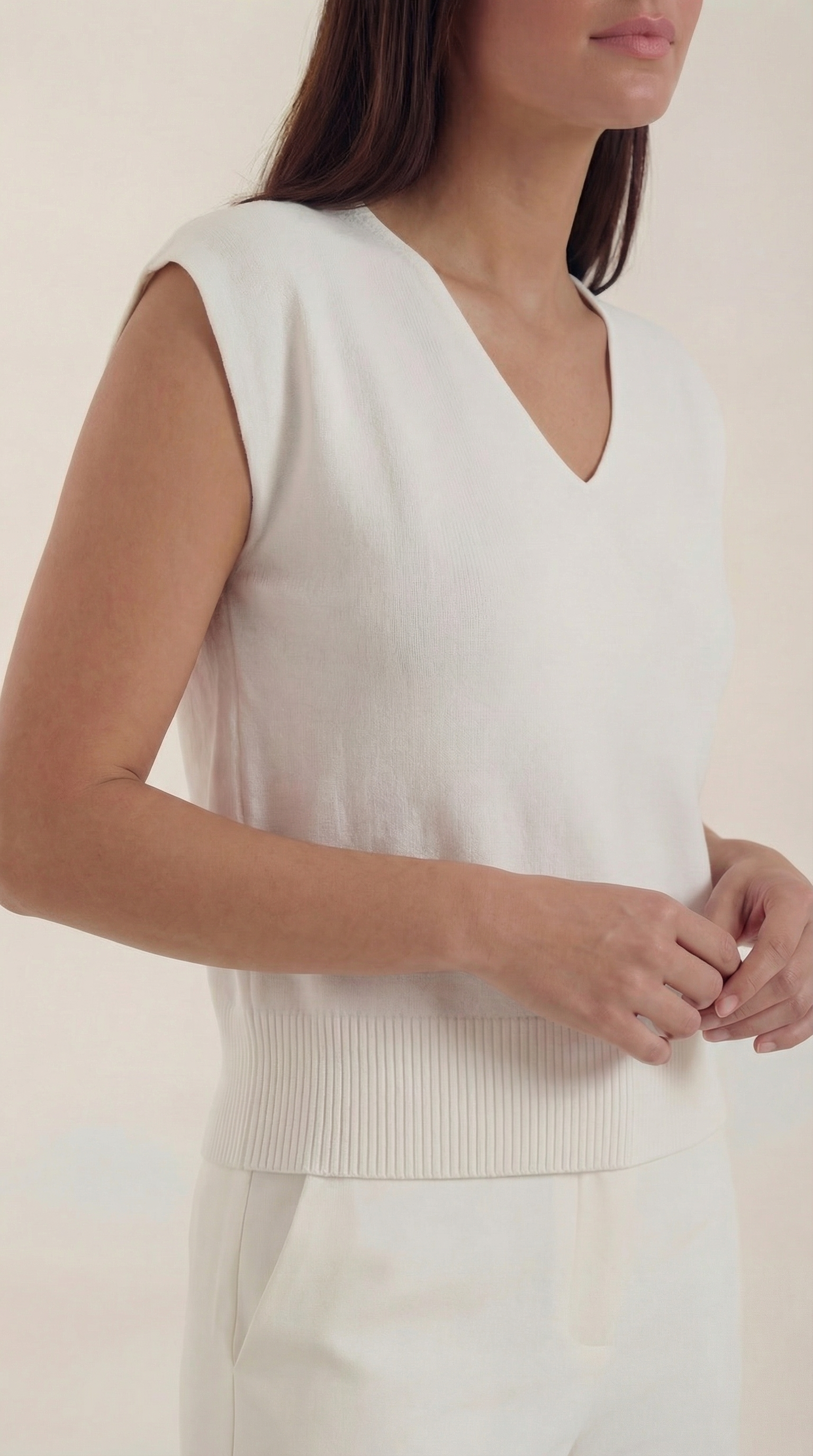 Kim Ribbed V-Neck Top