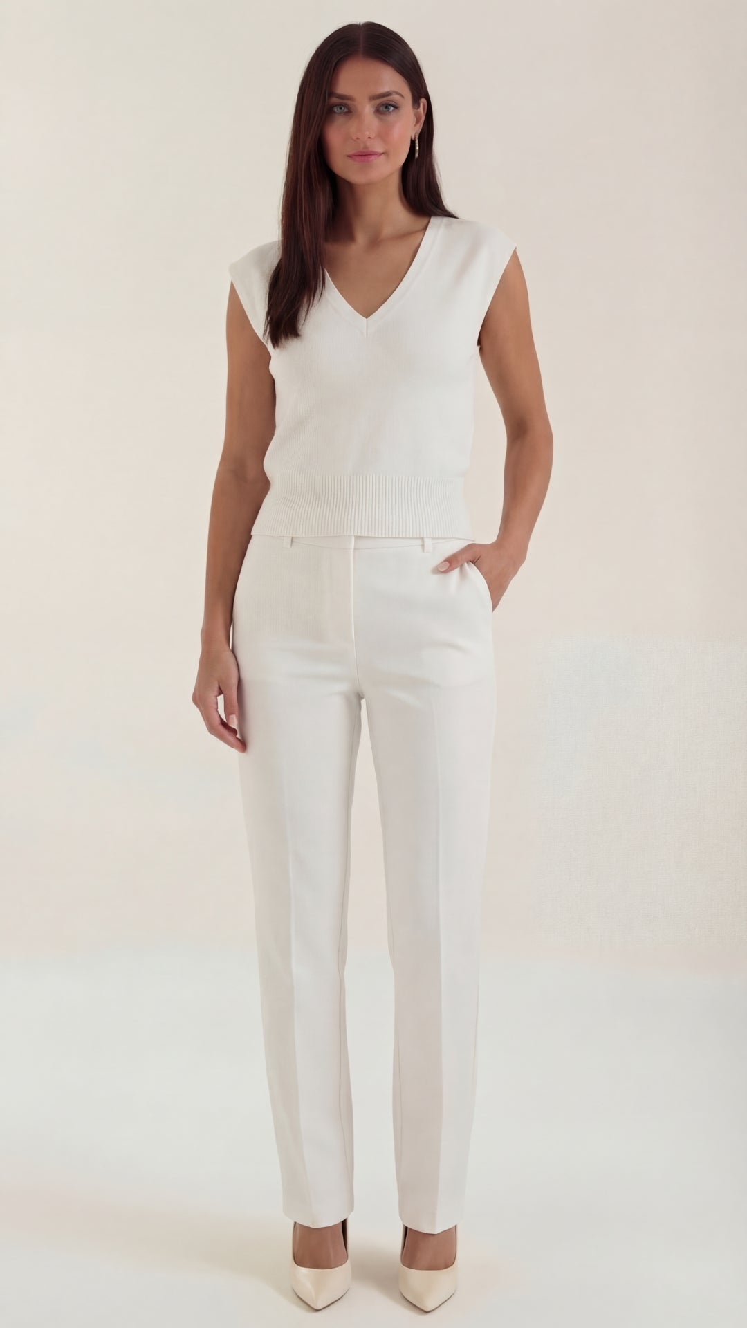 Kim Ribbed V-Neck Top