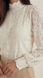 Loretta Textured Long Sleeve Blouse