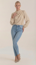 Marcia Draped Long Sleeve Blouse