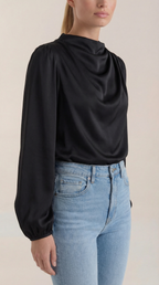 Marcia Draped Long Sleeve Blouse