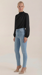 Marcia Draped Long Sleeve Blouse