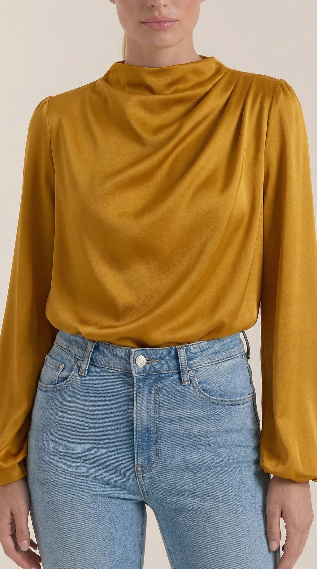 Marcia Draped Long Sleeve Blouse