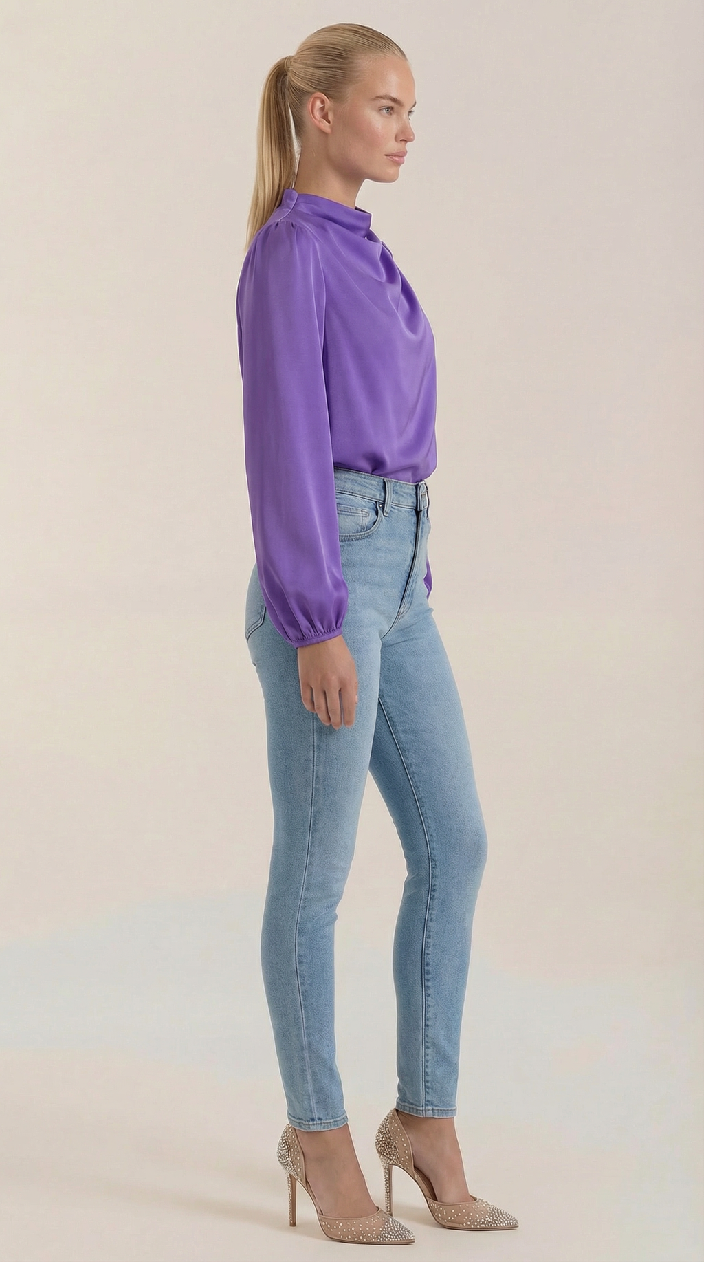 Marcia Draped Long Sleeve Blouse