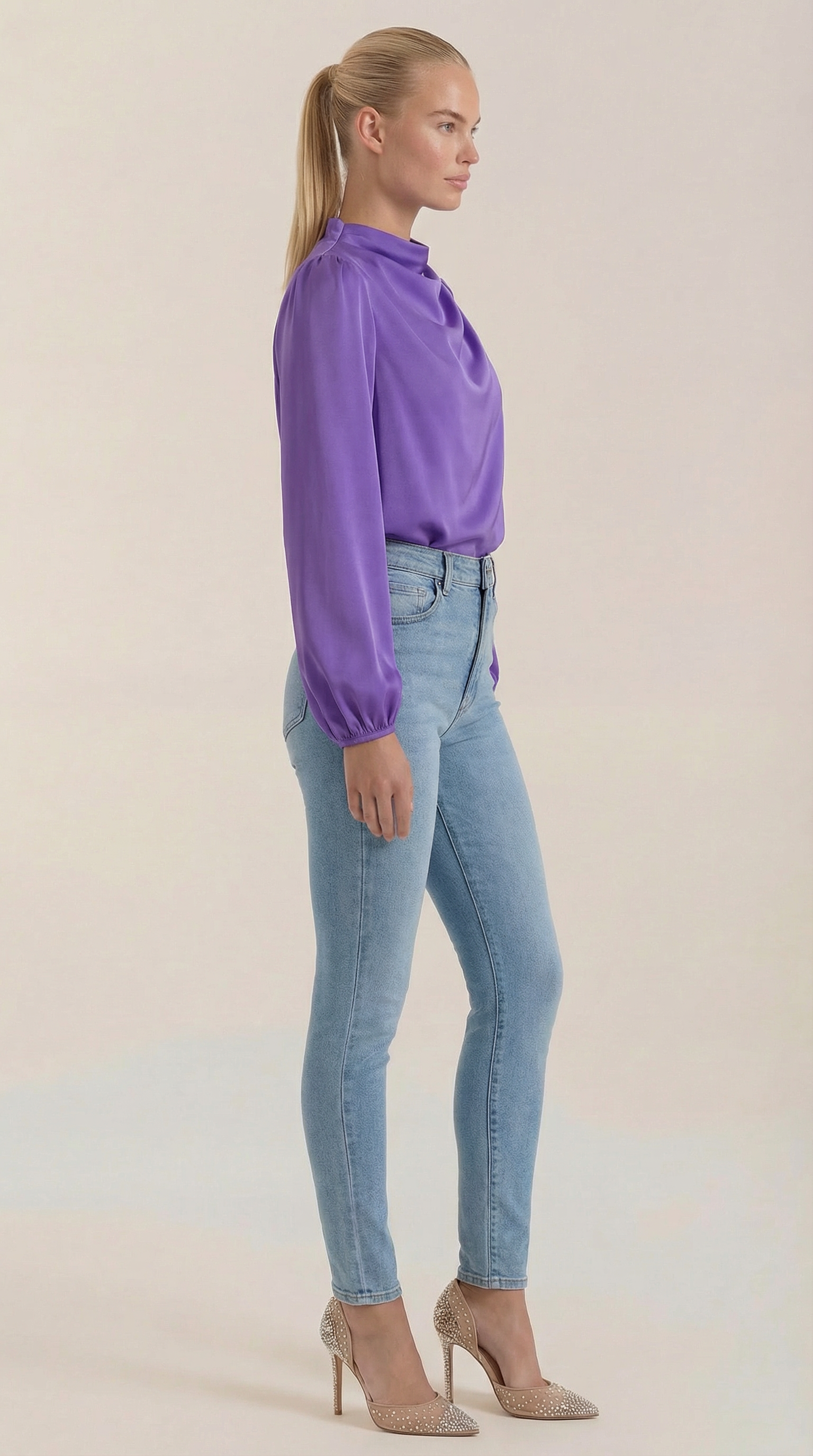 Marcia Draped Long Sleeve Blouse