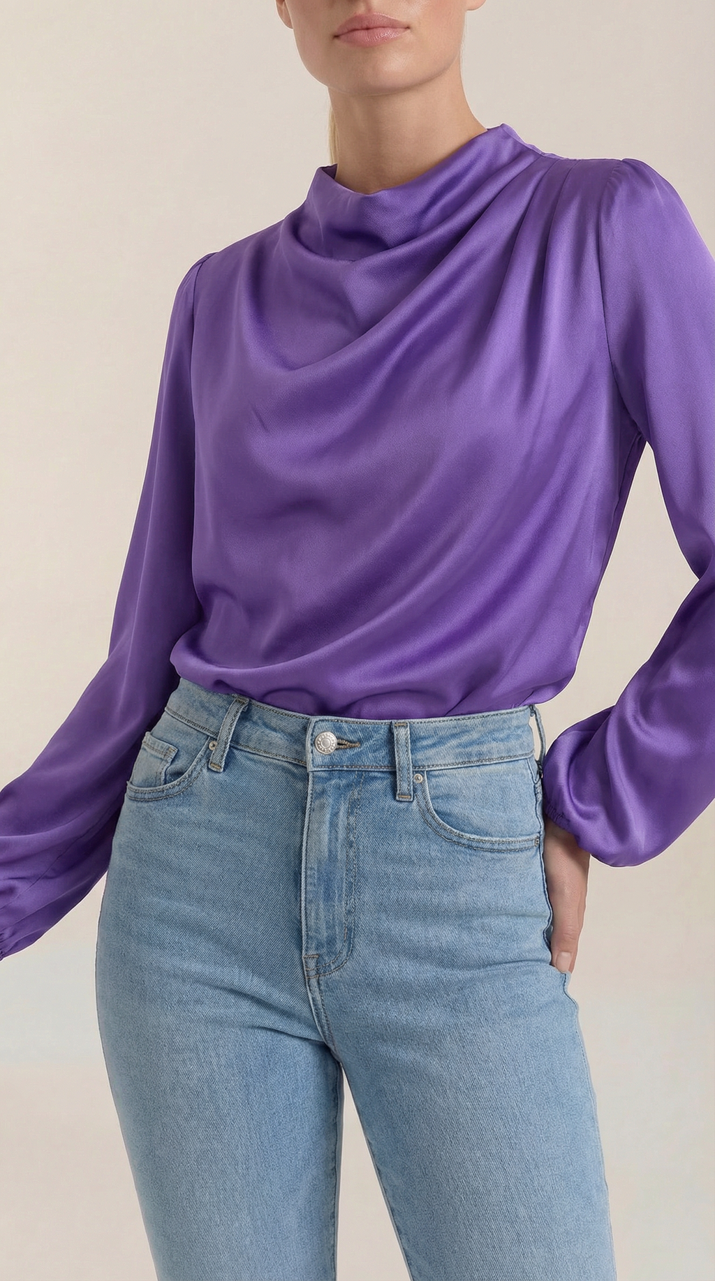Marcia Draped Long Sleeve Blouse