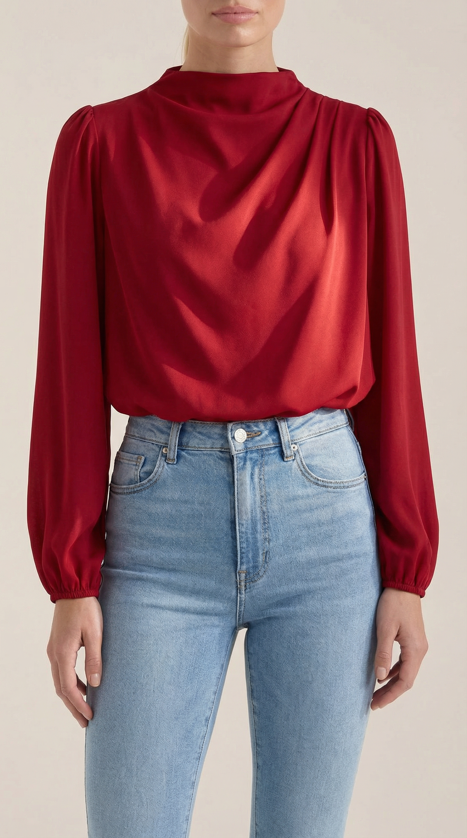 Marcia Draped Long Sleeve Blouse