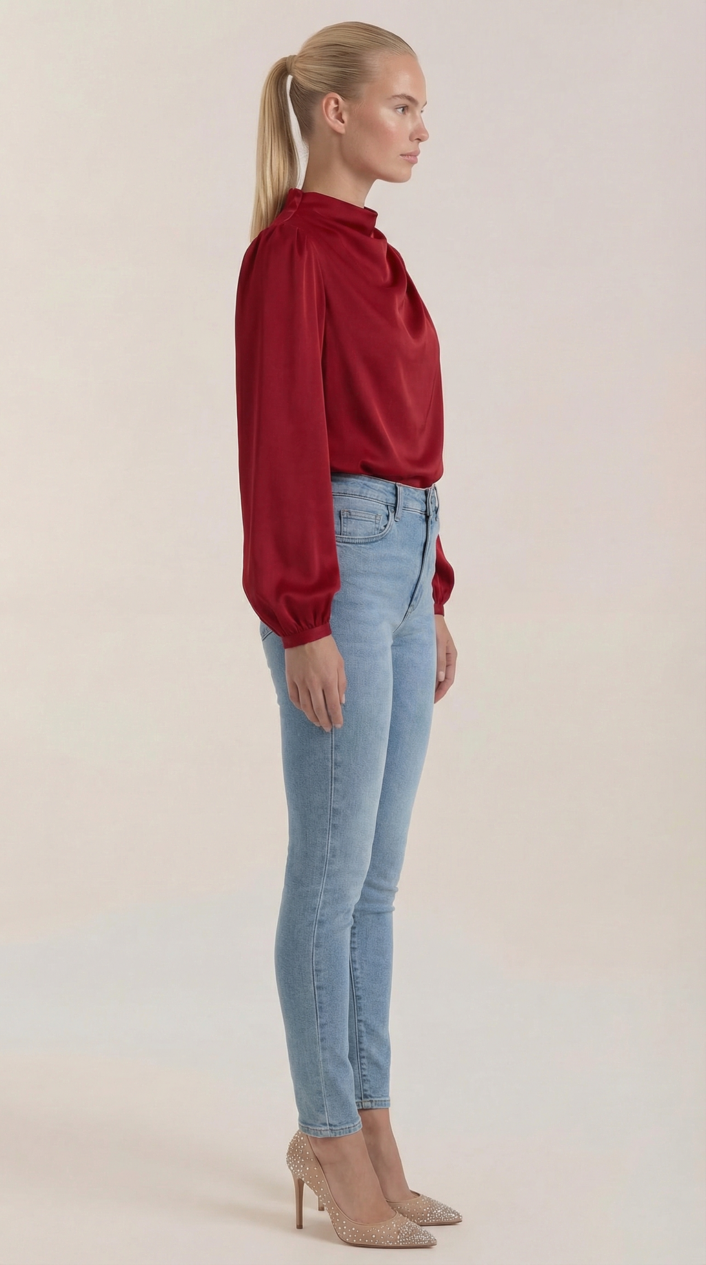 Marcia Draped Long Sleeve Blouse