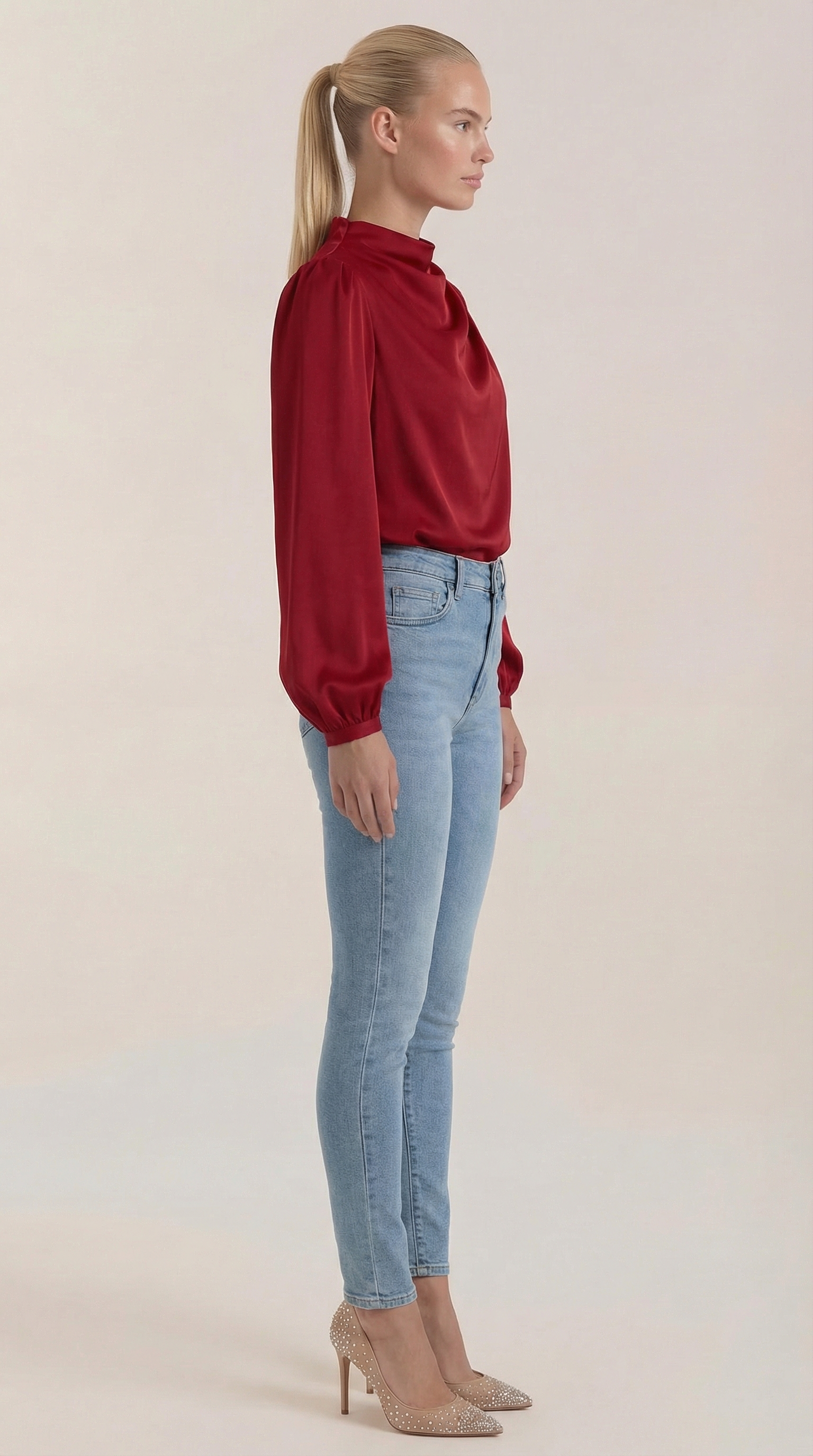 Marcia Draped Long Sleeve Blouse