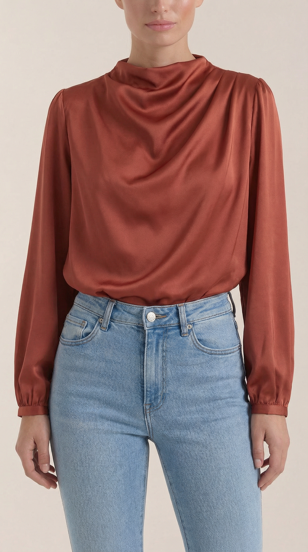 Marcia Draped Long Sleeve Blouse