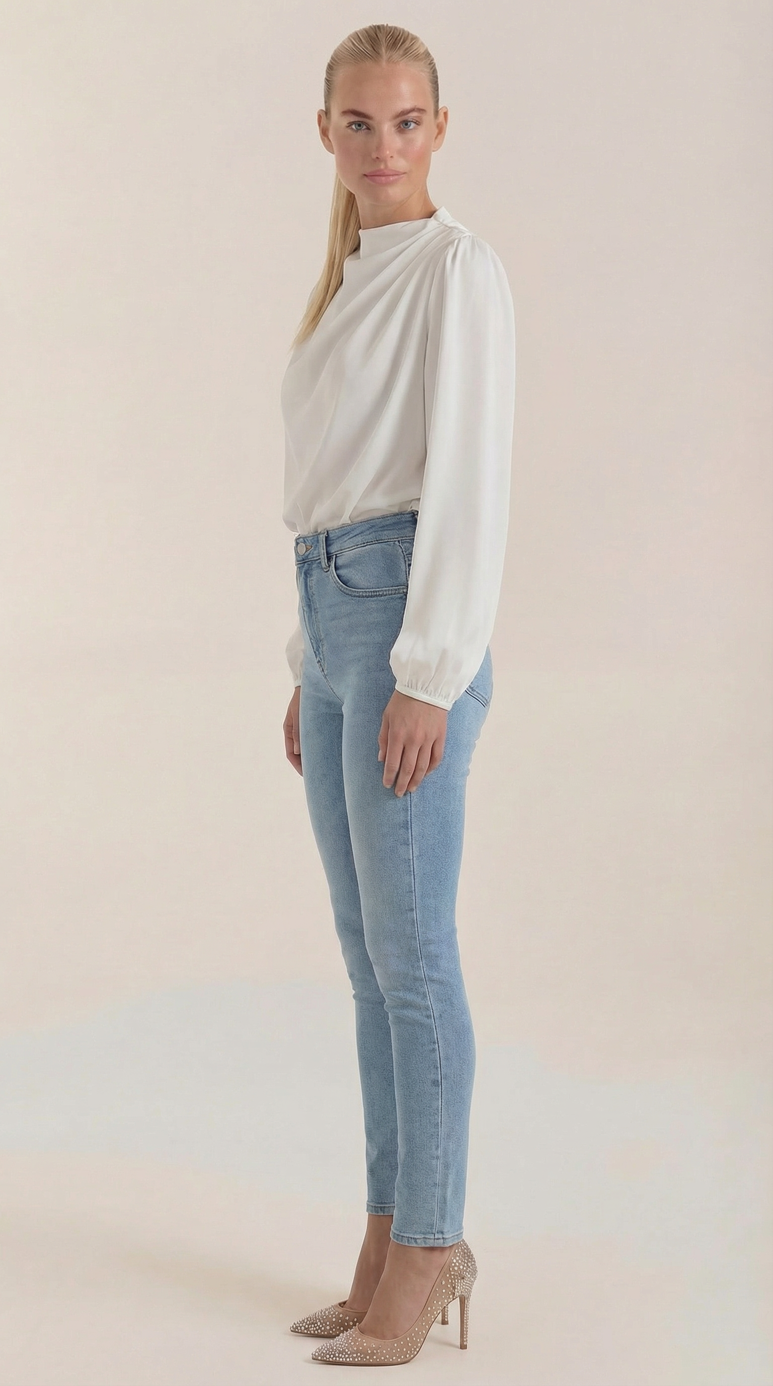 Marcia Draped Long Sleeve Blouse