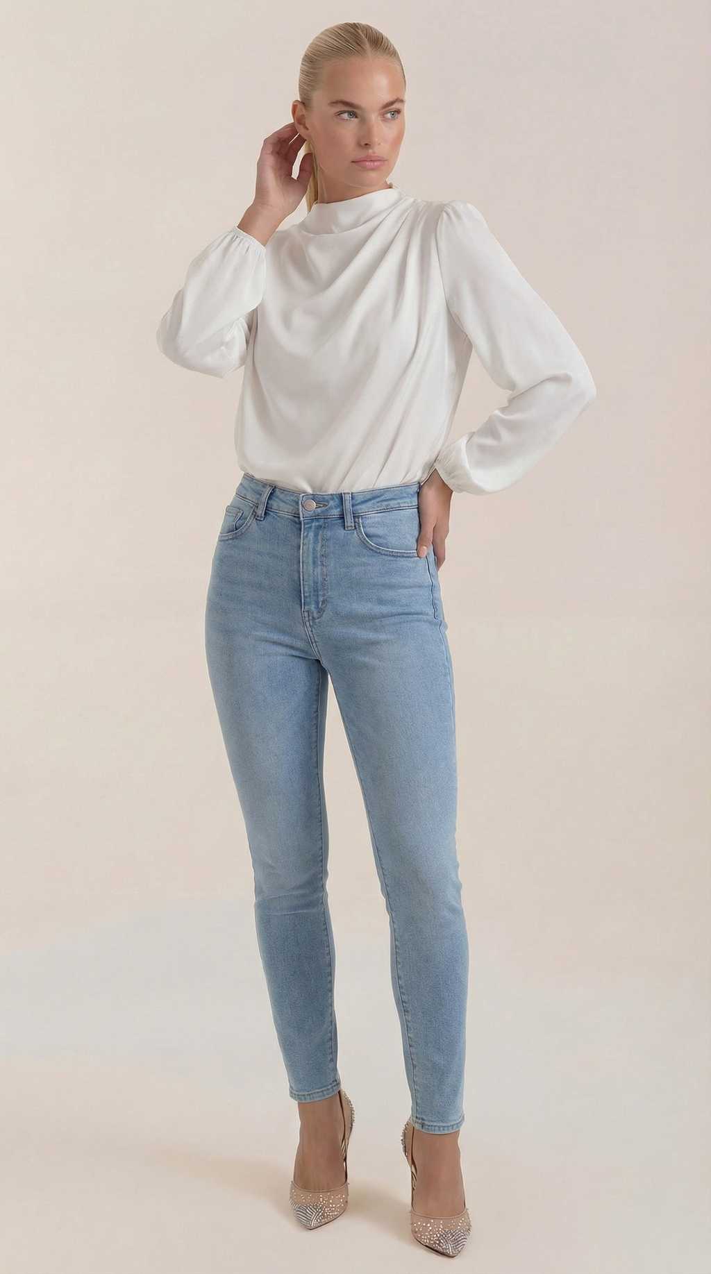 Marcia Draped Long Sleeve Blouse