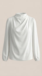 Marcia Draped Long Sleeve Blouse
