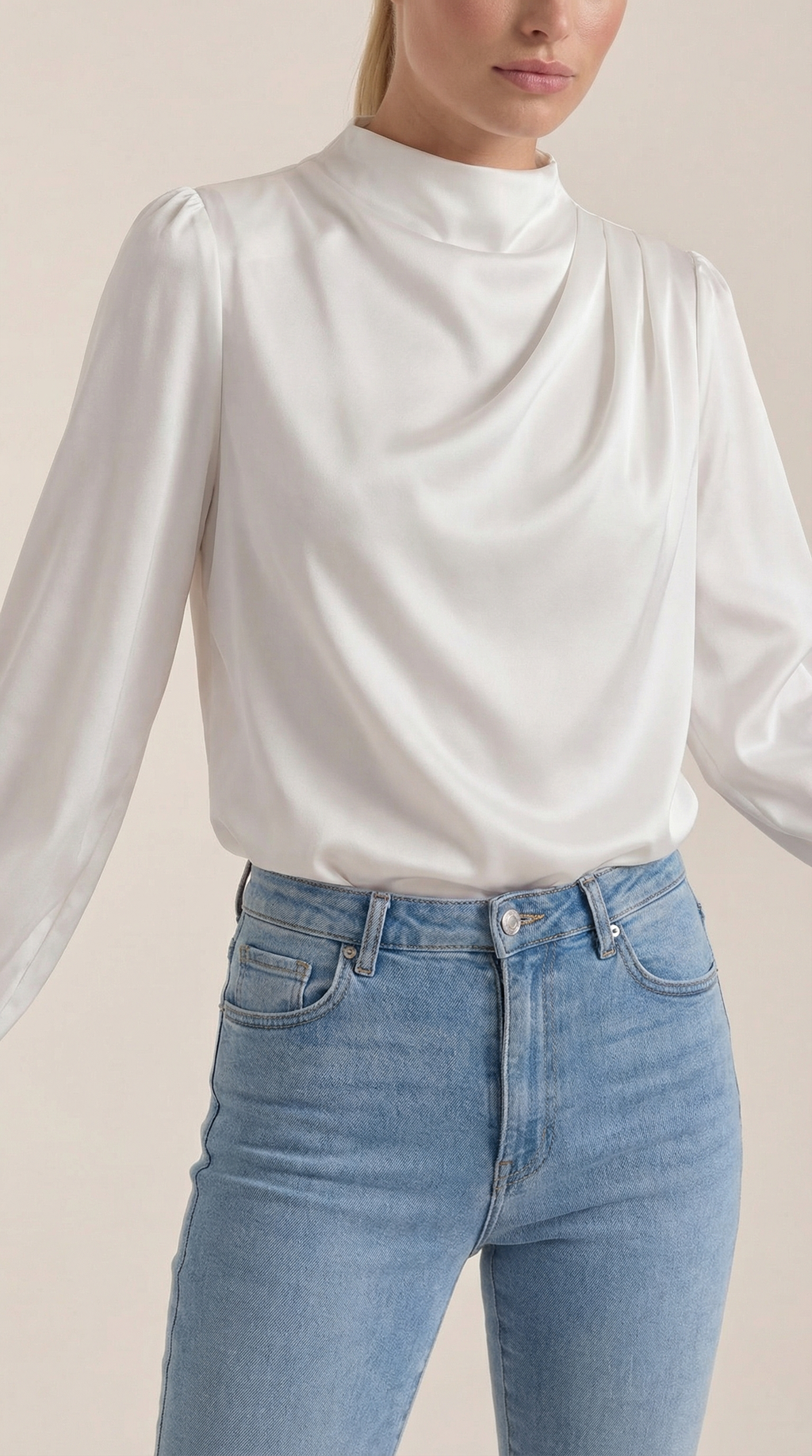 Marcia Draped Long Sleeve Blouse