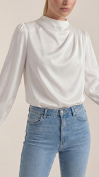 Marcia Draped Long Sleeve Blouse