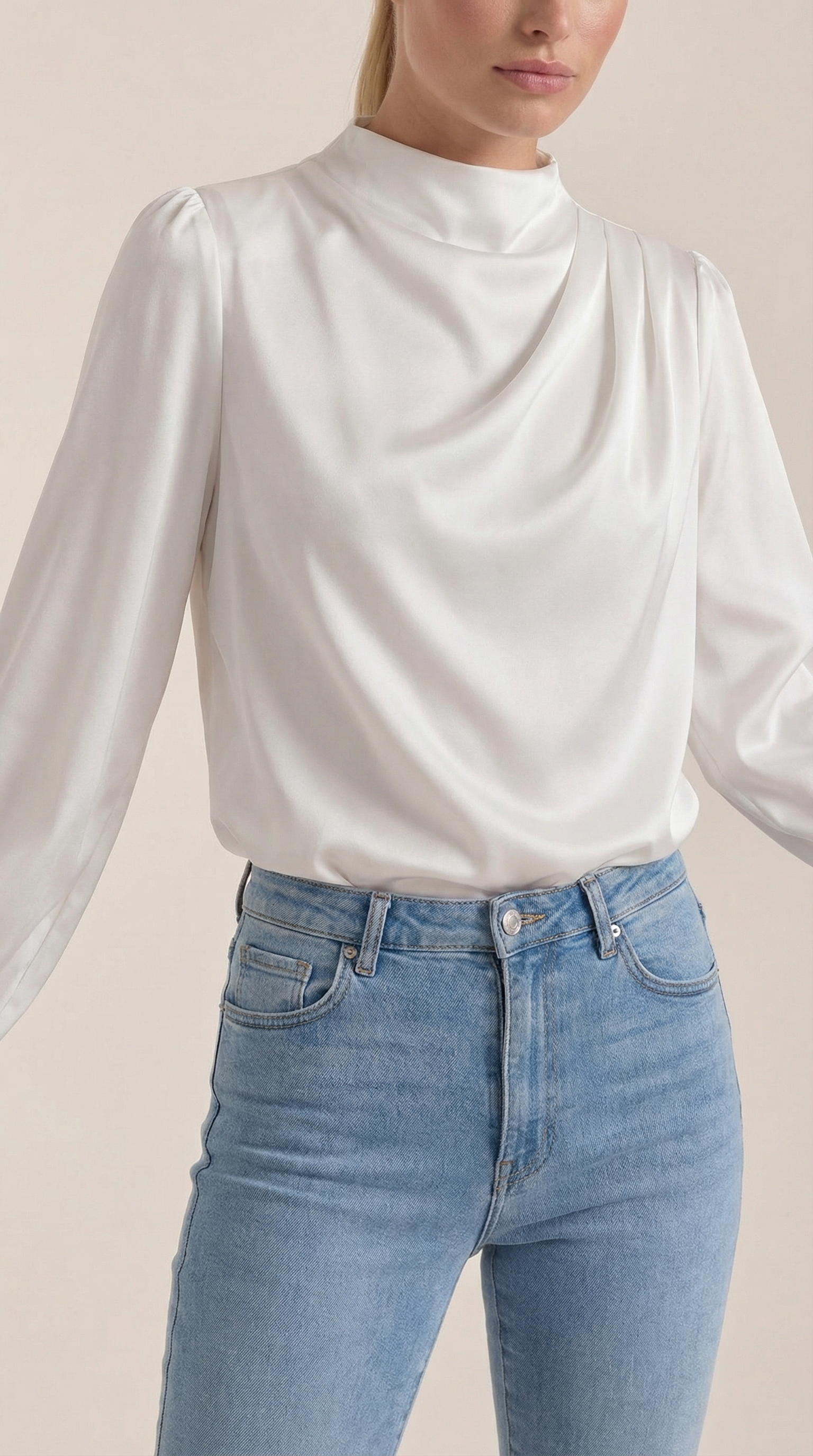 Marcia Draped Long Sleeve Blouse