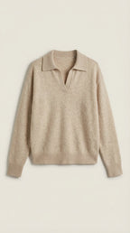 Margaret Casual V-Neck Polo Sweater