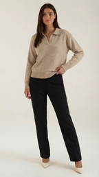 Margaret Casual V-Neck Polo Sweater