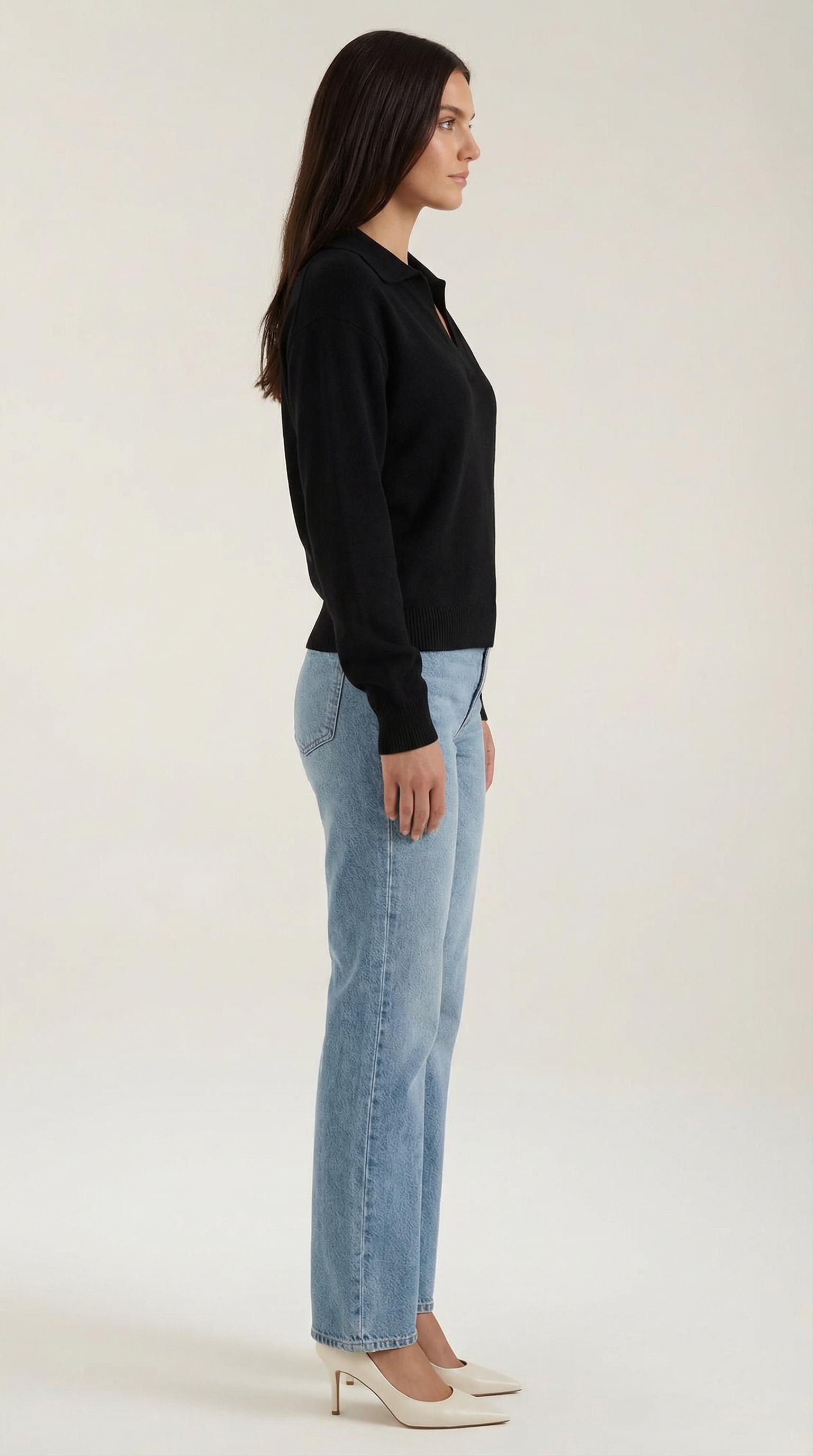 Margaret Casual V-Neck Polo Sweater