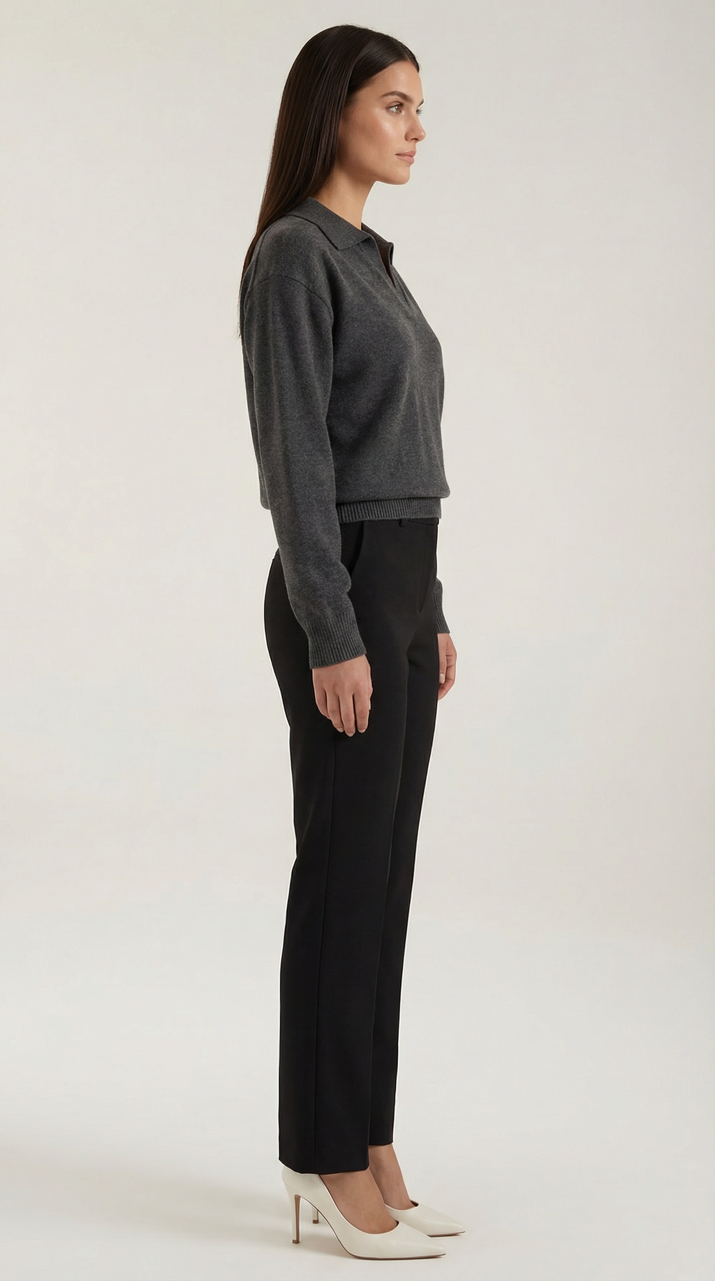 Margaret Casual V-Neck Polo Sweater