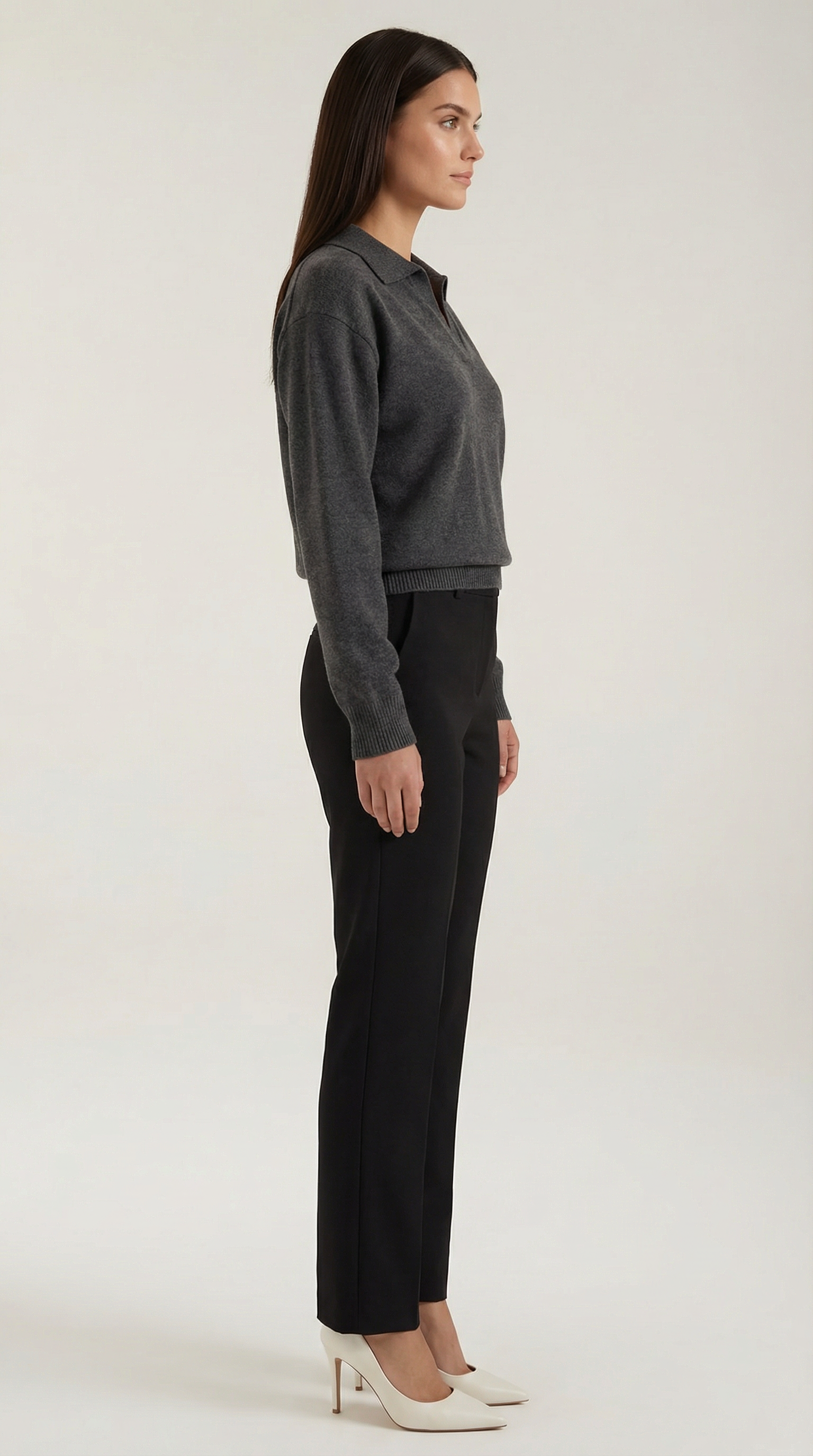 Margaret Casual V-Neck Polo Sweater