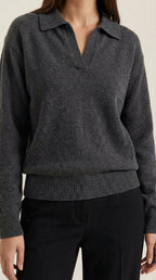 Margaret Casual V-Neck Polo Sweater