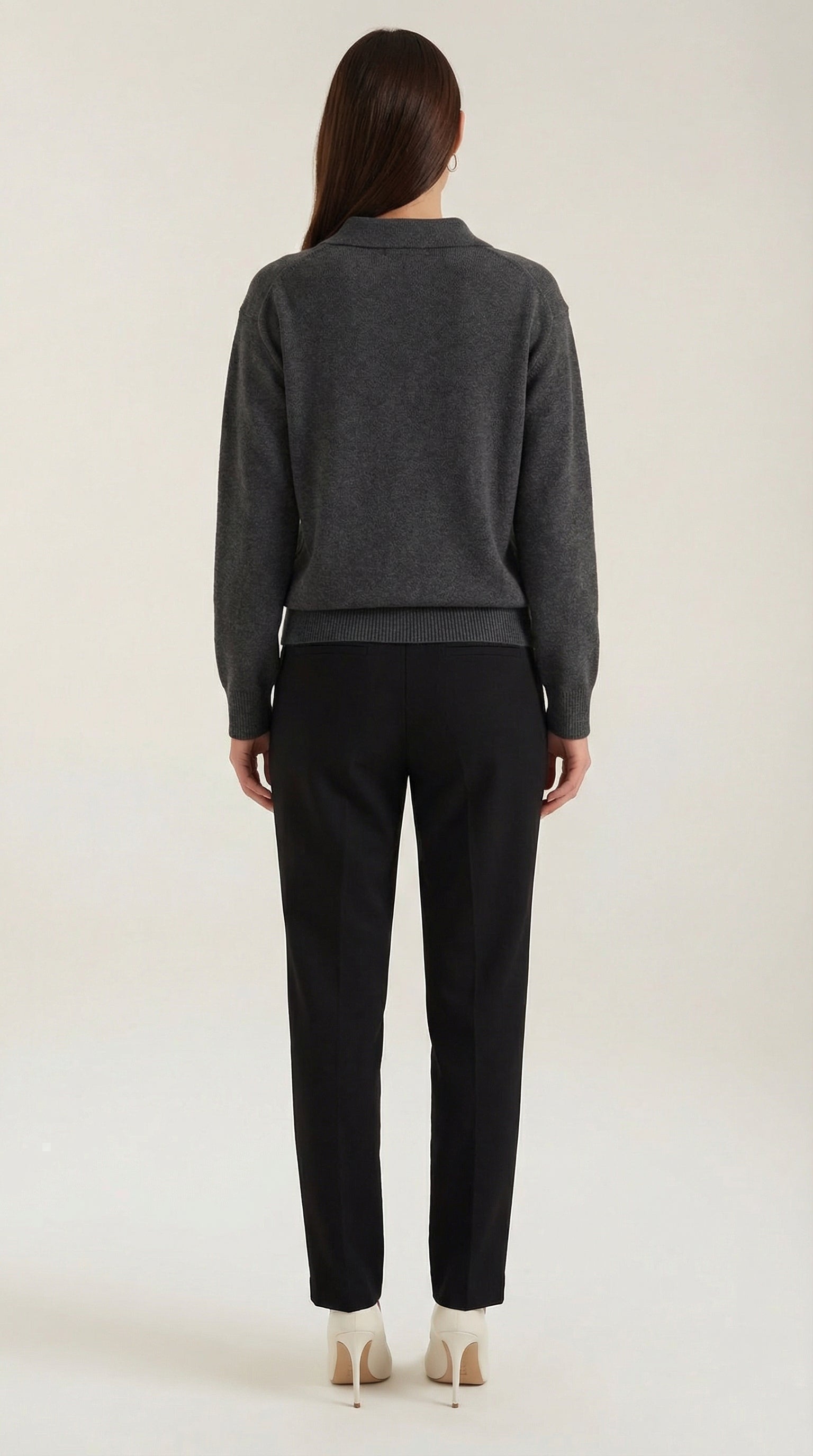 Margaret Casual V-Neck Polo Sweater