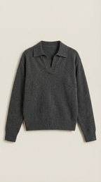 Margaret Casual V-Neck Polo Sweater