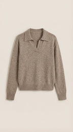 Margaret Casual V-Neck Polo Sweater