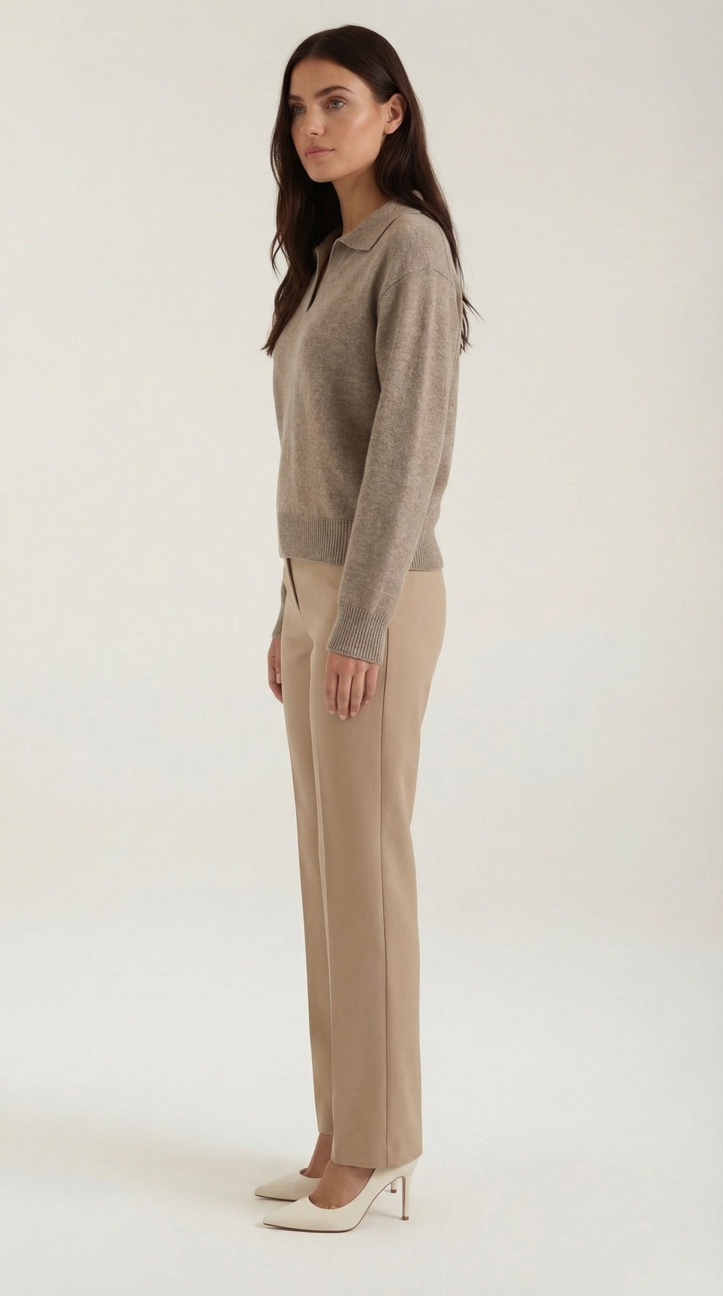 Margaret Casual V-Neck Polo Sweater