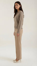 Margaret Casual V-Neck Polo Sweater