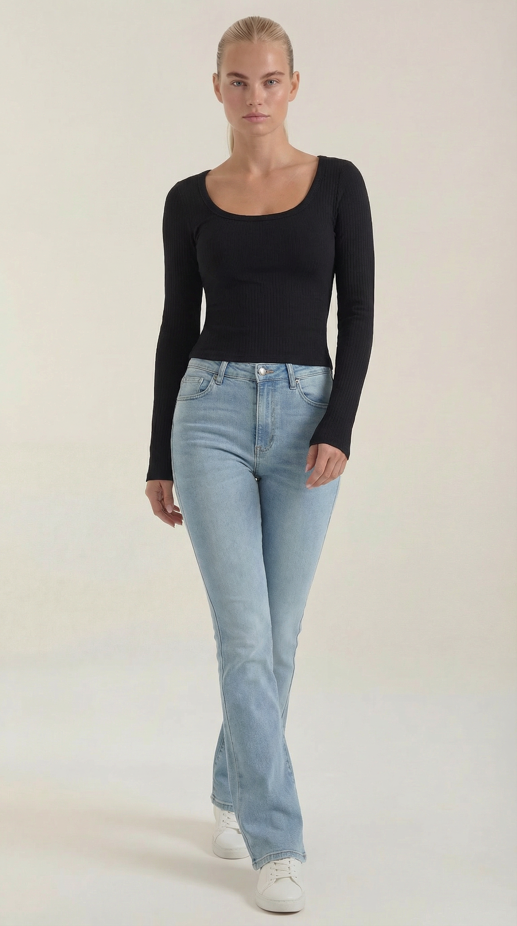 Marian Scoop Neck Long Sleeve Top