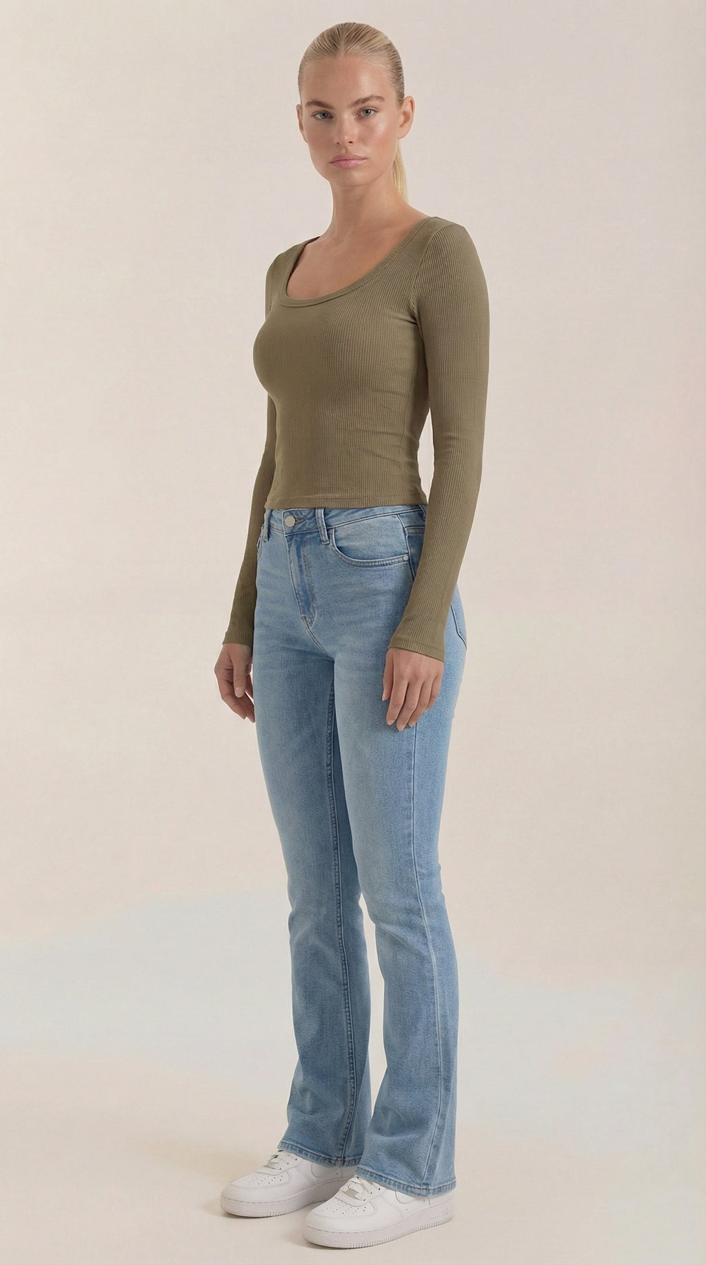 Marian Scoop Neck Long Sleeve Top