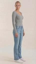 Marian Scoop Neck Long Sleeve Top