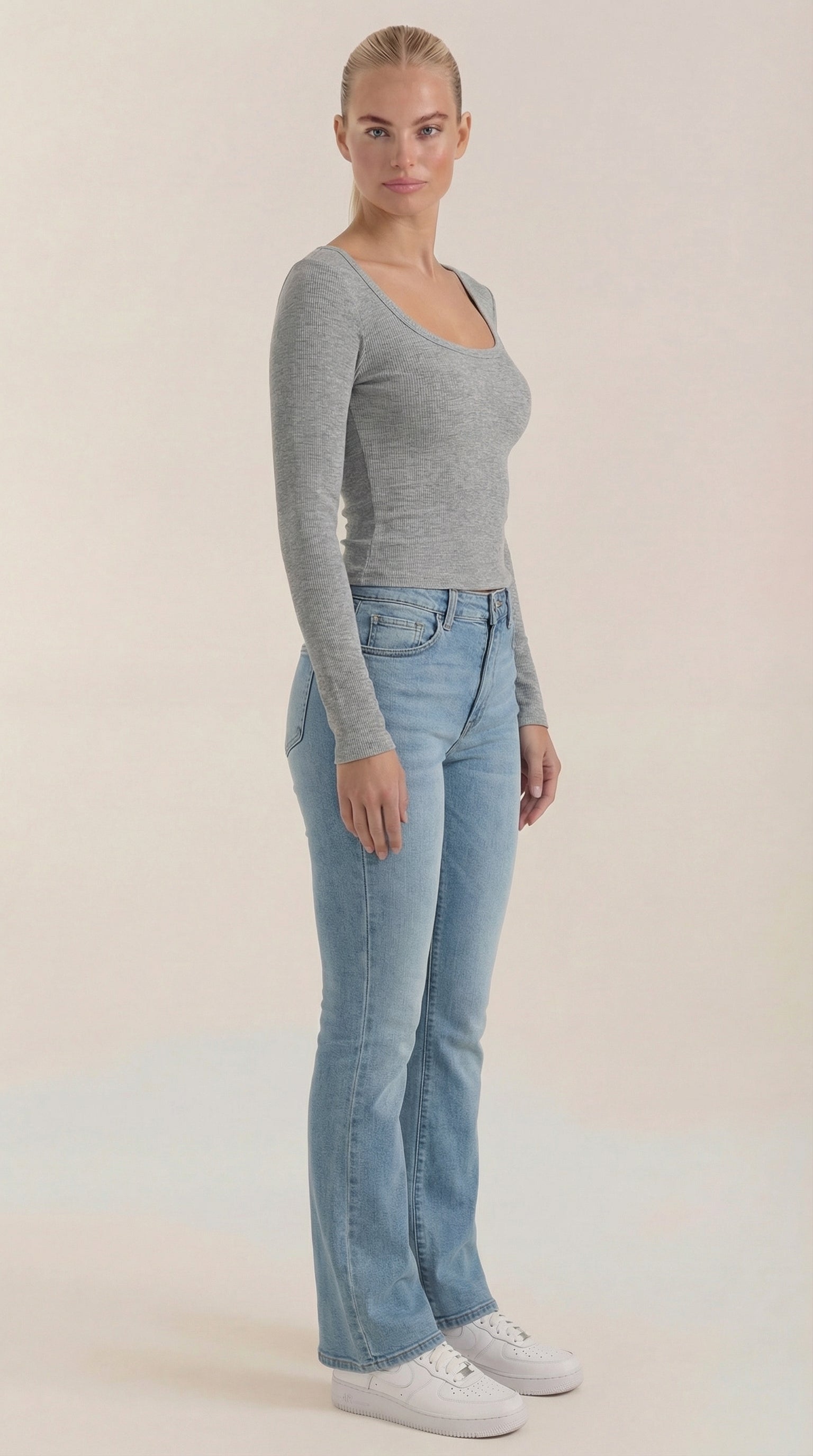 Marian Scoop Neck Long Sleeve Top
