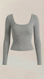Marian Scoop Neck Long Sleeve Top