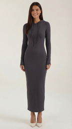 Marilyn Hooded Bodycon Maxi Dress