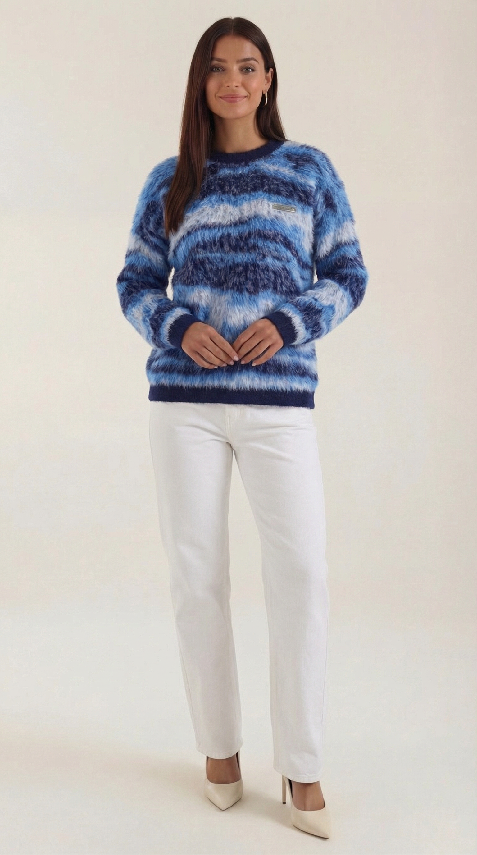 Melanie Long Sleeve Patterned Sweater