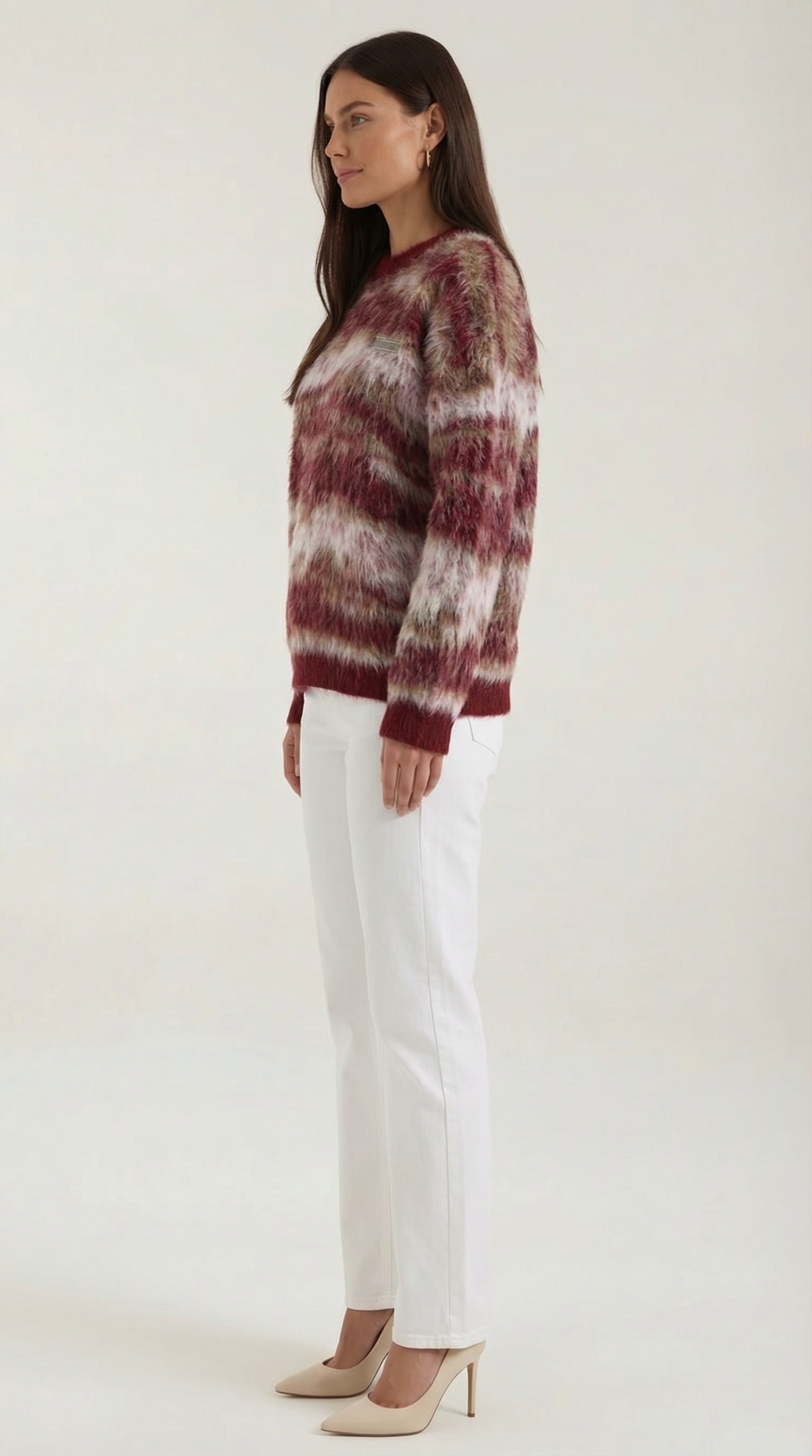 Melanie Long Sleeve Patterned Sweater