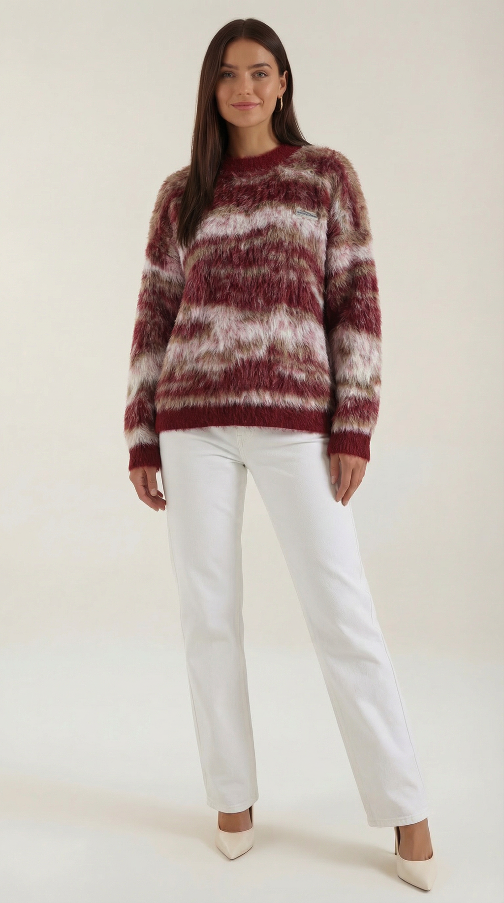 Melanie Long Sleeve Patterned Sweater