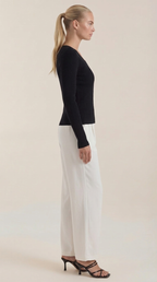 Michelle Ribbed V-Neck Sweater
