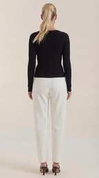 Michelle Ribbed V-Neck Sweater