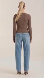 Michelle Ribbed V-Neck Sweater