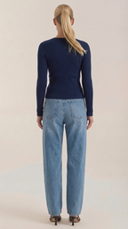 Michelle Ribbed V-Neck Sweater