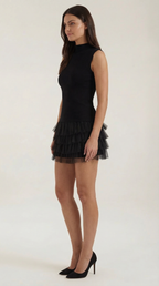 Nadia Mini High Neck Tulle Dress