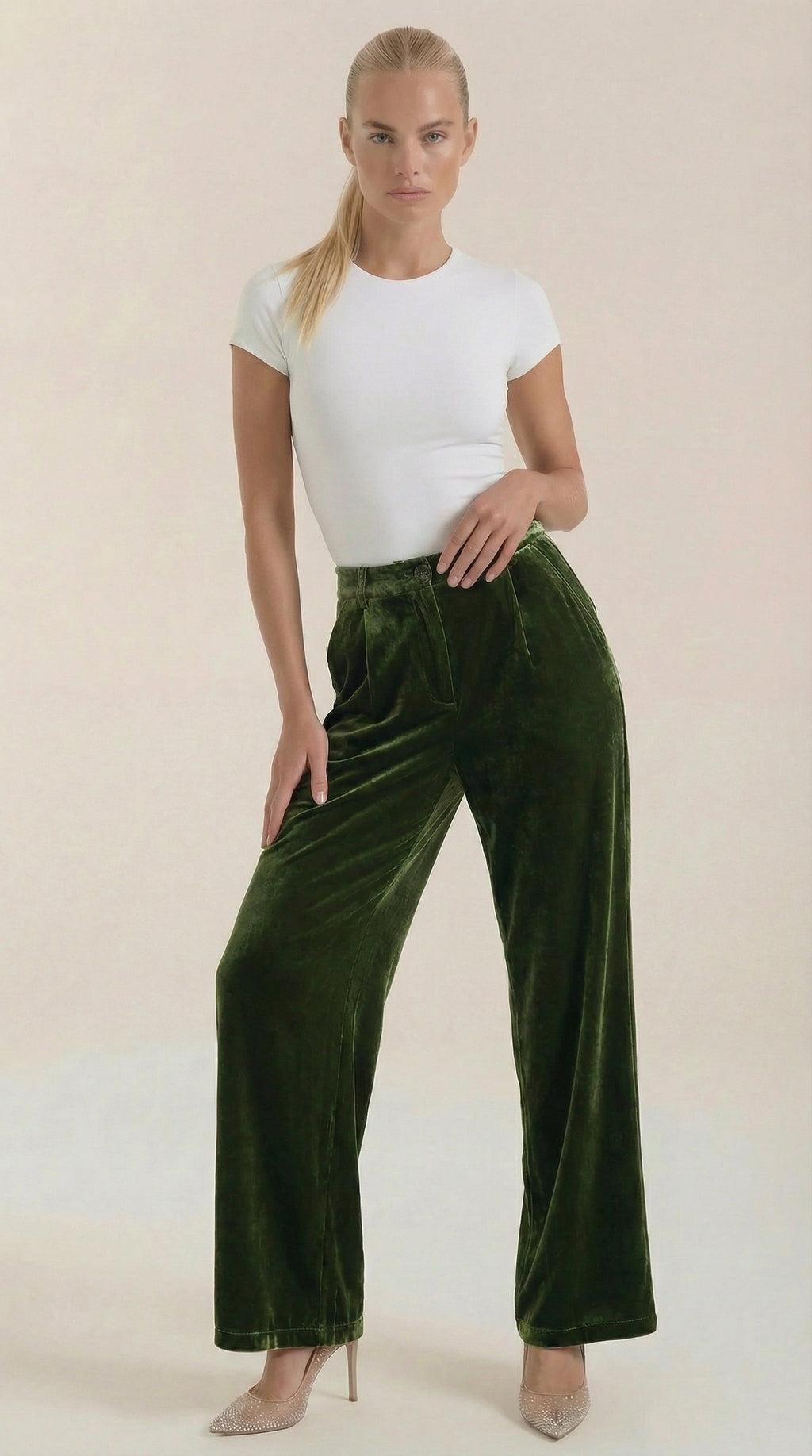 Nadine Velvet Wide Leg Pants