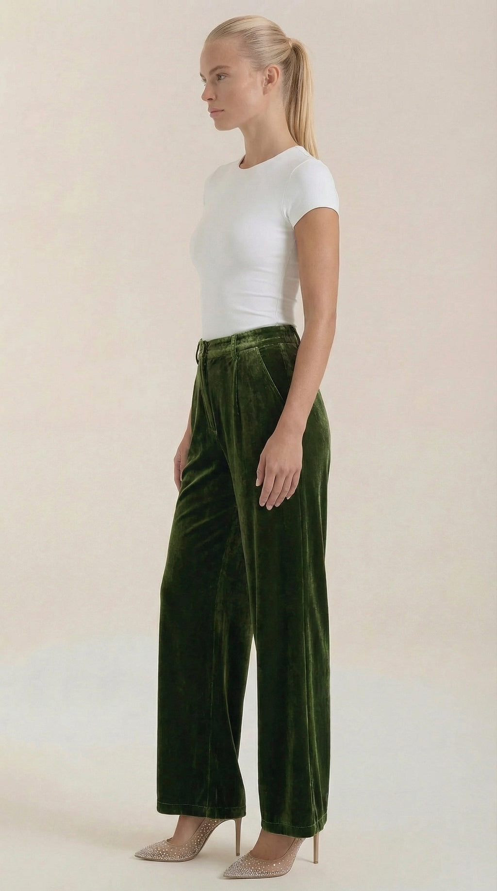 Nadine Velvet Wide Leg Pants