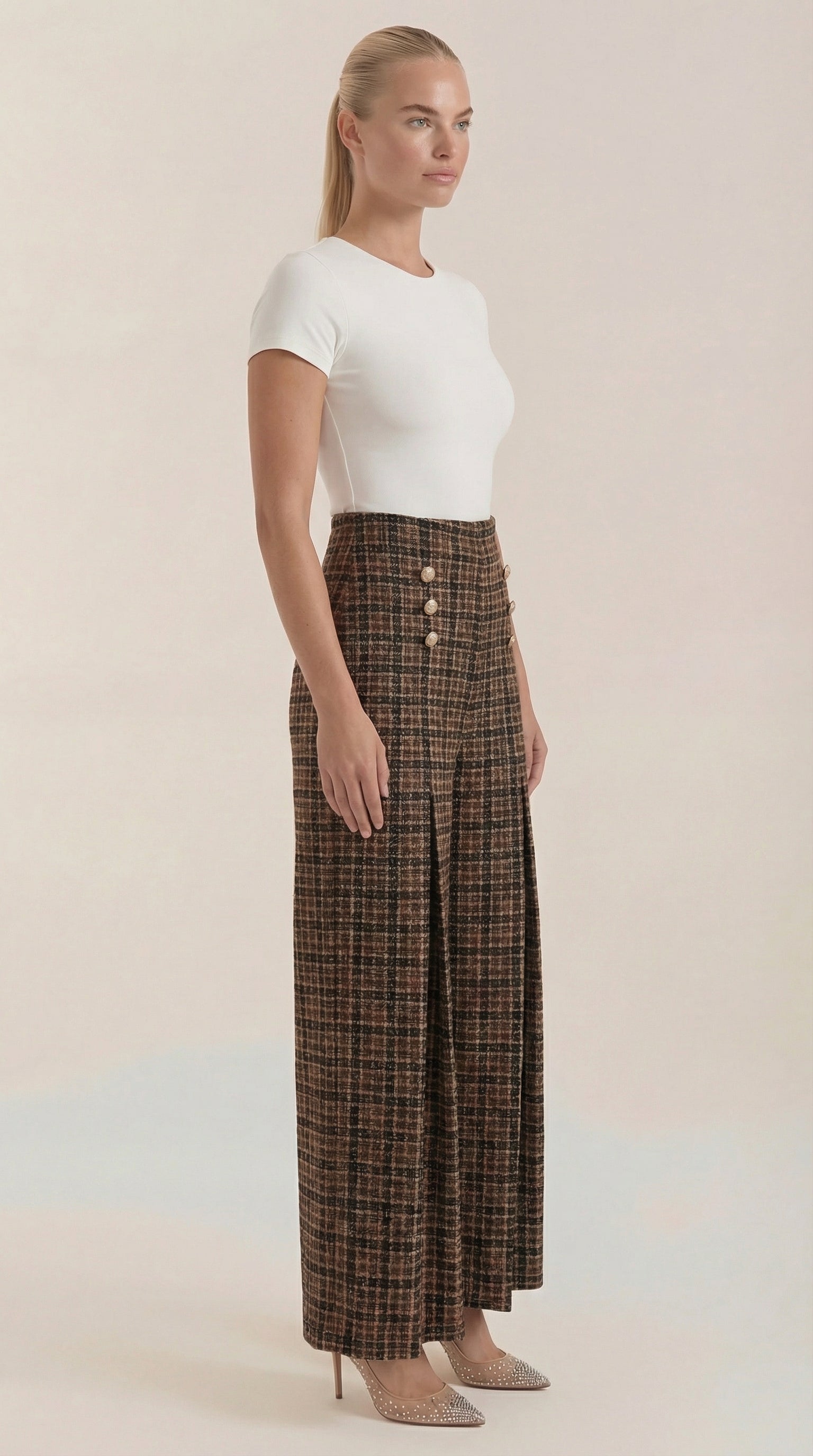 Naomi Plaid Wide Leg Pants