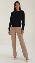 Norma Asymmetric Button Wool Top